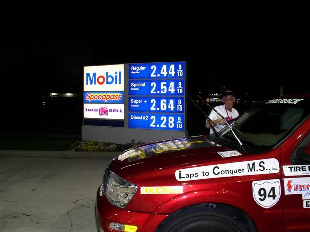 Ron does windshield duty and gas prices in California.